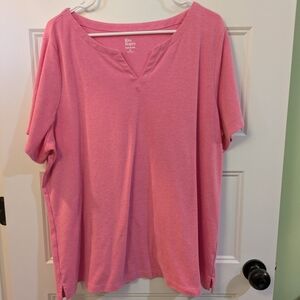 Kim Rogers Pink Short Sleeve V-Neck Women's Top